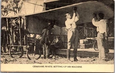 Claude Grahame-White biplane setup early aviation 1910s - Photo Postcard