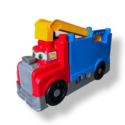 MEGA BLOKS First Builders Build & Race Rig Toy Vehicle Truck for Building Blocks