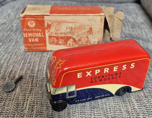Chad Valley Clockwork EXPRESS FURNITURE REMOVALS A.E.C Van Boxed & Key no. 10133