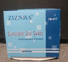 ZIZNBA Disposable Oral Swabs - 50 pcs. Yellow/individually Wrapped