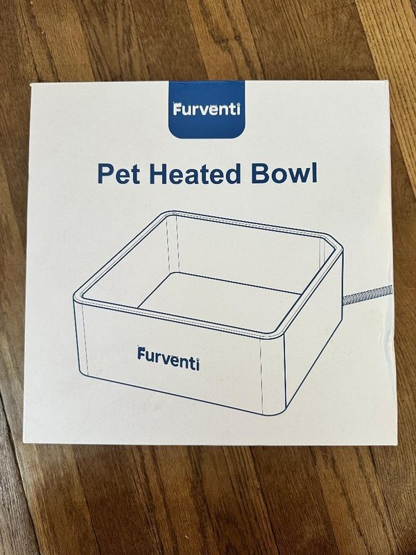 Heated - Square Pet Bowl - Navy Blue by Furventi - 1.22 Gallons