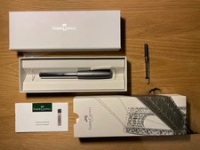 Penna stilografica Faber-Castell Loom - grigio metallizzato - spessore molla B + convertitore