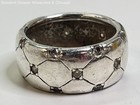925 Sterling Silver CZ Quilted Band Ring 6.5g — photo 1