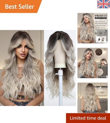 Verstellbare Kappe lange wellige ombre blonde Perücke - weicher Kanekalon für bequeme Passform