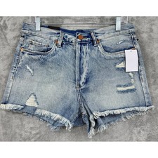 BLANK NYC Shorts Womens 31 Distressed Raw Hem Cotton Pockets Light Wash Casual