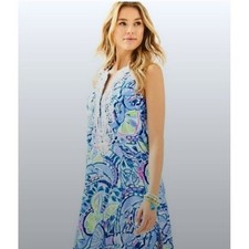 Lilly Pulitzer Carlotta Blue Dress Peri Pinch Stretch size 2 New Resort Cruise
