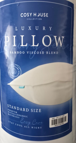 Cosy House Collection Luxury Bamboo Viscose Blend Pillow Standard Size White New