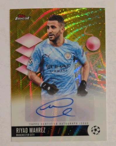 RIYAD MAHREZ 2025-26 Topps Finest UEFA Gold Wave Auto /50 Man City #BA-RY