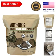 1 lb Organic Raw Black Maca Powder - Non-GMO, Gluten-Free for Smoothies & More