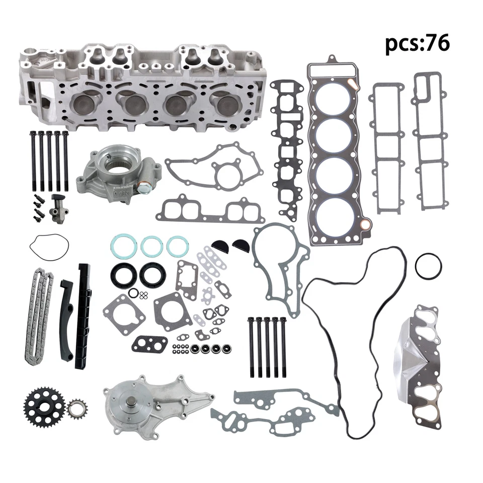 Cylinder Head Assembly Oil Pump Water Pump Timing Kit Gasket For Toyota 4Runner - Image 2 of 4