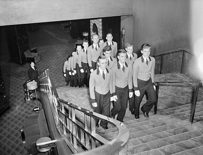 At Radio City Music Hall ushers are preparing open huge theatre f- 1941 Photo