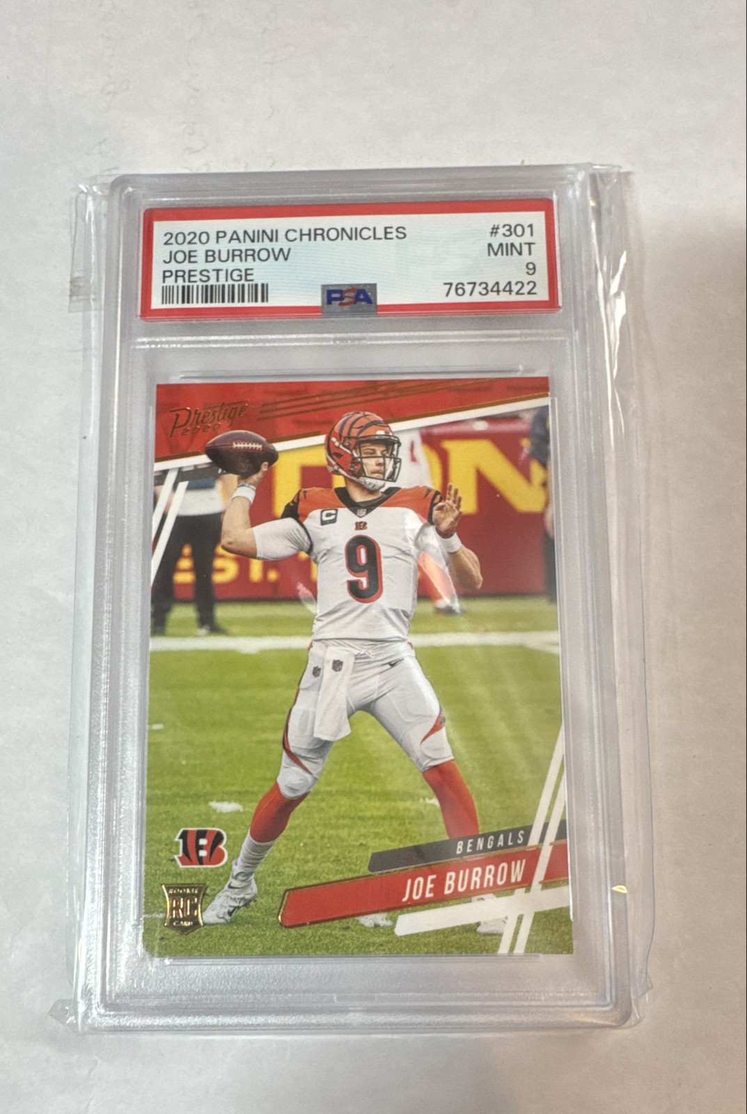 2020 Panini Chronicles - Prestige Rookies Update Joe Burrow #301 (RC) PSA 9