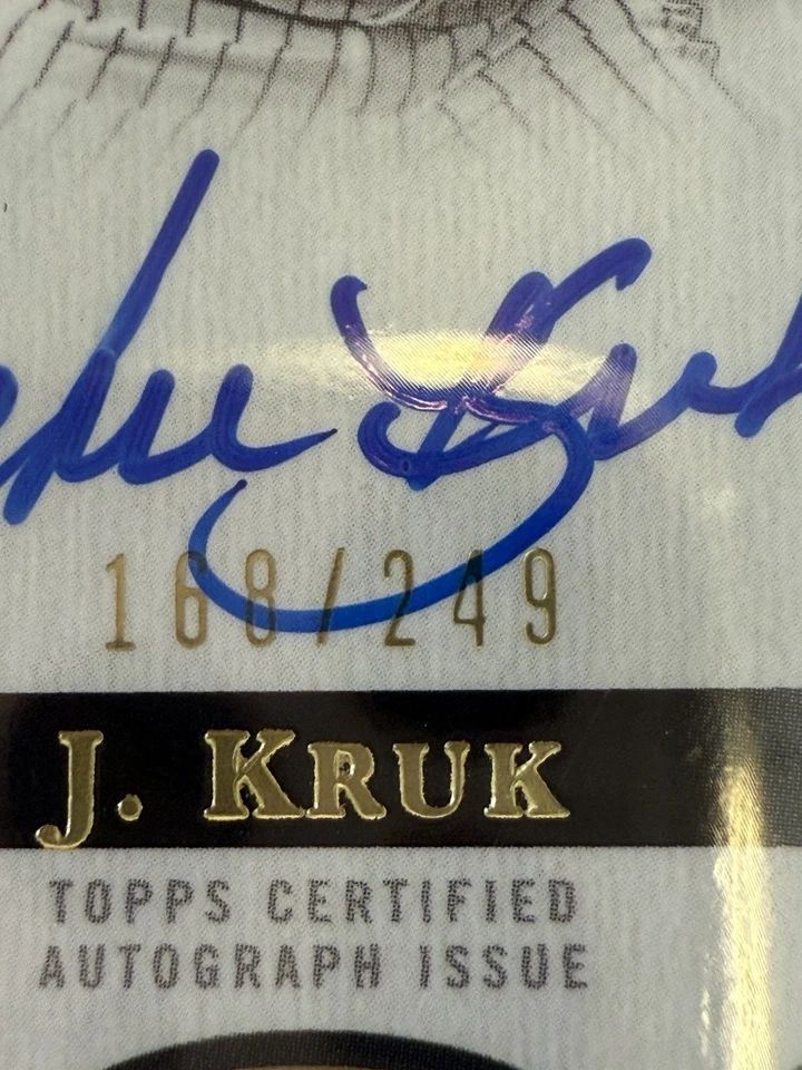 2023 Topps Tier One JOHN J. KRUK Phillies Tier 1 Talent Gold Foil Auto SP /249 - Image 2 of 3