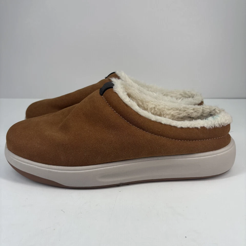 Zuecos de invierno RedHead para hombre US 11M gamuza castaño piel sintética sin cordones Sherpa zapatilla Foto 3 de 4