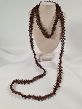 Hawaiian Koa Seed Necklace Lei Single Strand