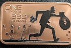 4x 1 oz .999 Fine Copper Bar Bank Robber Design Uncertified (4 oz Total) Rare — photo 1