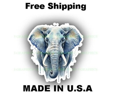 Elephant Head Vinyl Decal Sticker B