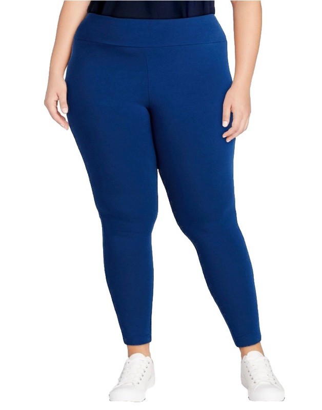 Terra And Sky Women’s Plus Indigo Essence Full Length Leggings 27” Inseam 1X NWT