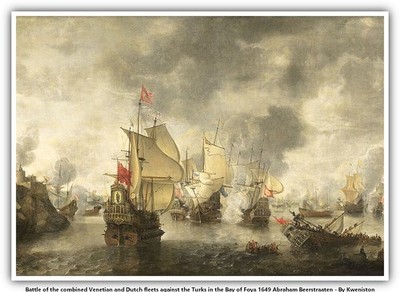 Battle of the combined Venetian and Dutch fleets against the Turks in the Bay of