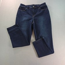 Chico's Perfect Stretch Girlfriend Crop Jeans Dark Indigo Chic Wash Size 1 NEW