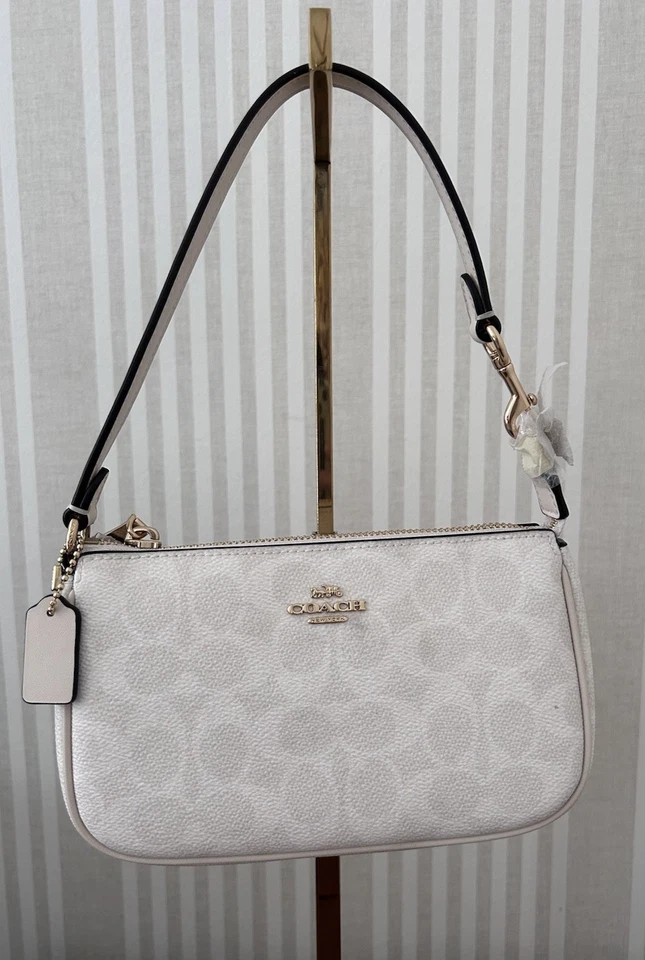 NWT Coach Nolita 19 Small Clutch Bag in “Chalk” White Gold Hardware (has stain) - Image 2 of 4