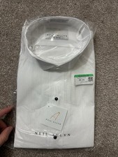 NWT Neil Allyn Tuxedo Shirt Mens L 32/33 White Laydown Collar Pleated