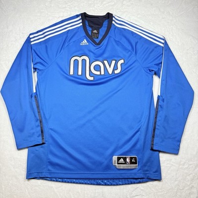 Dallas Mavericks Adidas 2010 NBA Long Sleeve Warmup Shirt Jersey Men's XL Blue
