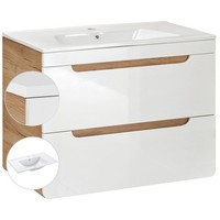 Waschtisch-Unterschrank 80Cm Keramik Waschbecken Badezimmer BadmöBel Hochglanz
