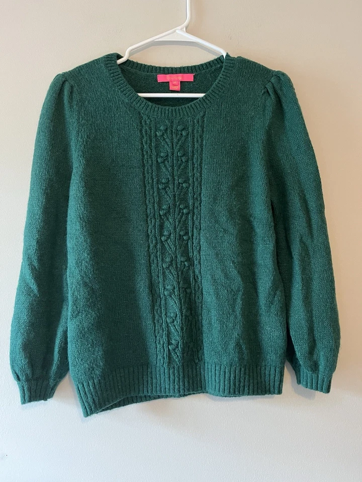 Suéter Lilly Pulitzer Clemmie en Mezcla de Lana Verde Hosta Usado en Excelente Condición Foto 3 de 4