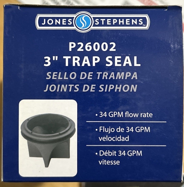 Jones Stephens P26002 3" Floor Drain Trap Seal - Black