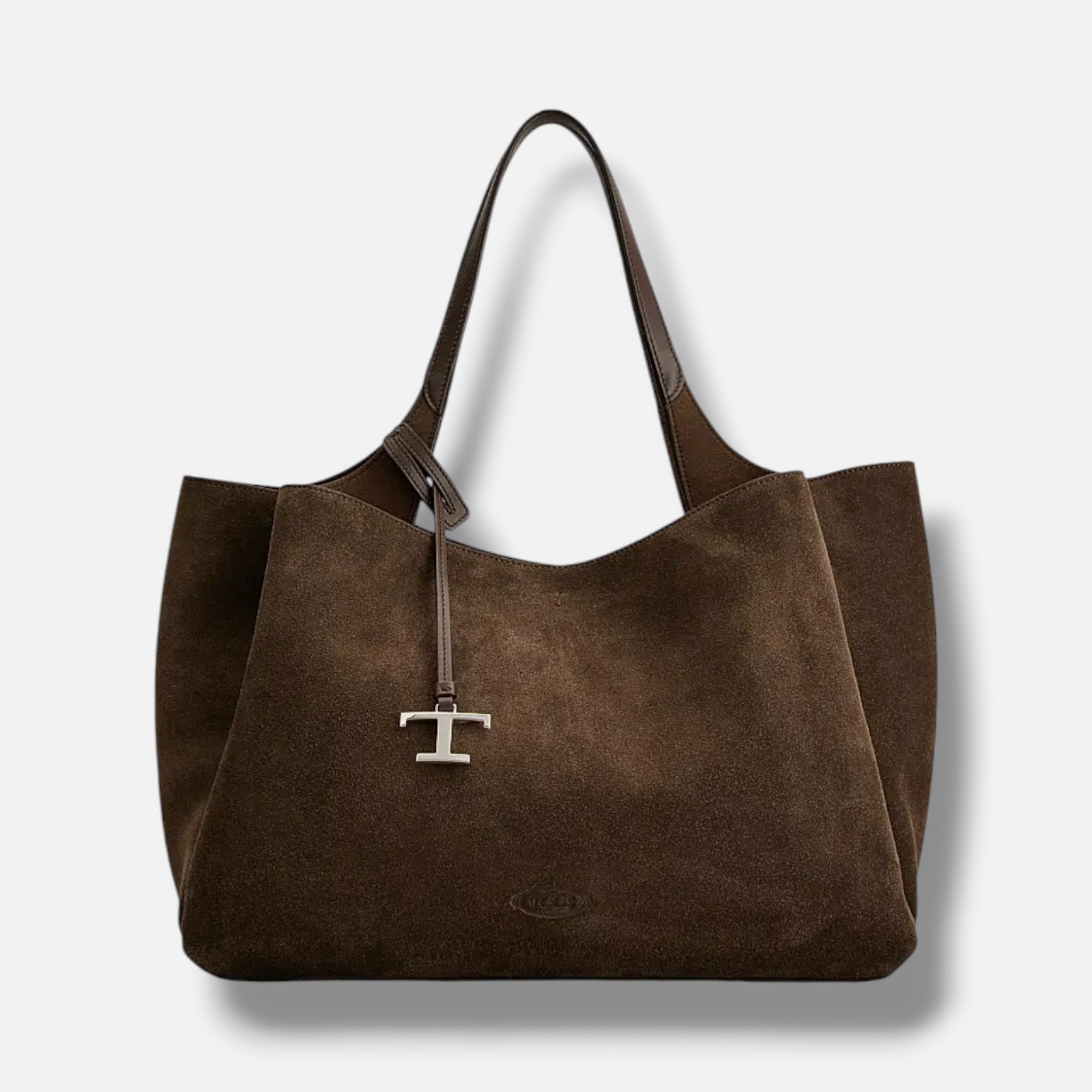 Borsa Tod's donna marrone scamosciato logo stampato media tote bag