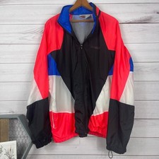 Nike Windbreaker Jacket Mens XL Multicolor Vintage Colorblock Full Zip Hooded
