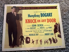 Vintage Movie Lobby Card "Knock on Any Door" 1949 Humphrey Bogart