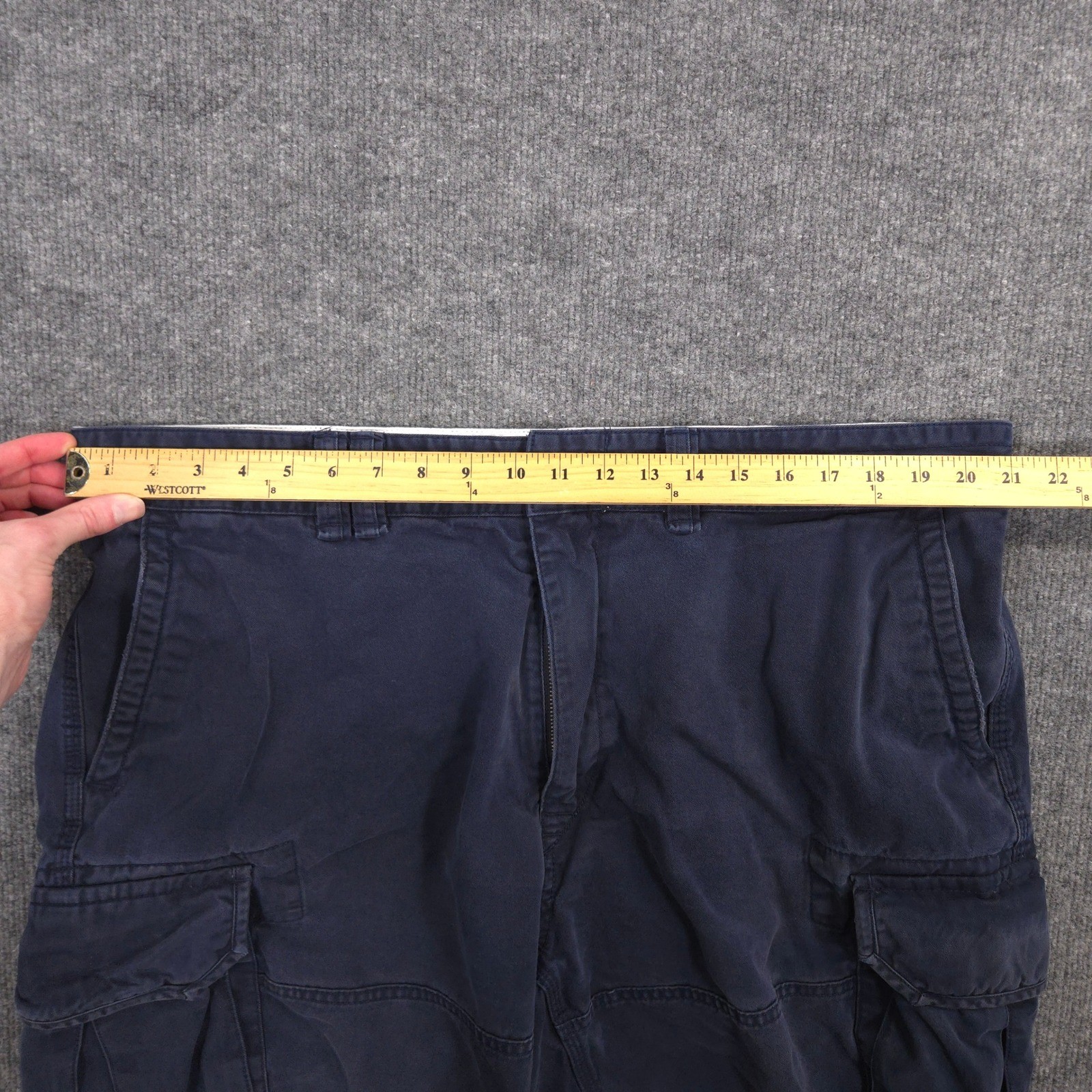 Polo Ralph Lauren Cargo Shorts Mens 42 Navy Blue Baggy Loose Twill 10" Inseam thumbnail 4