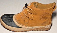 Sorel Kids Out N About Plus Waterproof Duck Boots Youth 4 Brown Black Lace Up