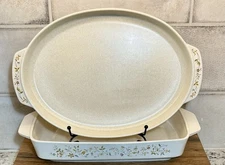 Lenox Temper-Ware Merriment 15" Oval Serving Platter and 15" Rectangular Baker