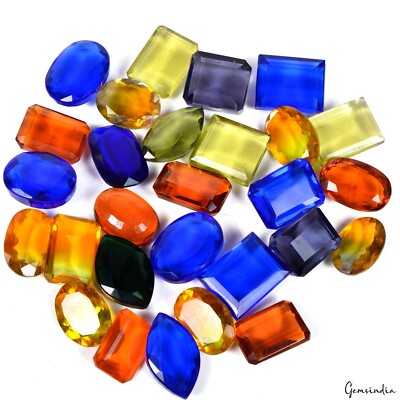 1540 Ct Hydro Steine Multicolor Mix Schnittlos 25Mm-34Mm Für Schmuck ~28 Stk