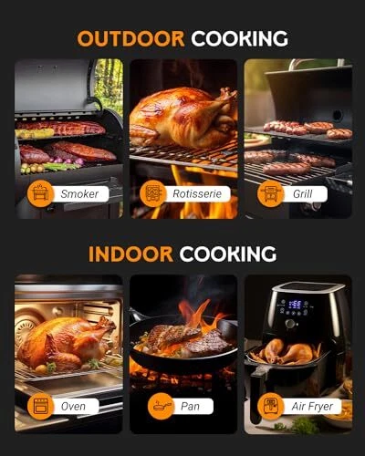 Wireless Meat Thermometer - Bluetooth Meat Thermometer for Indoor and Outdoor