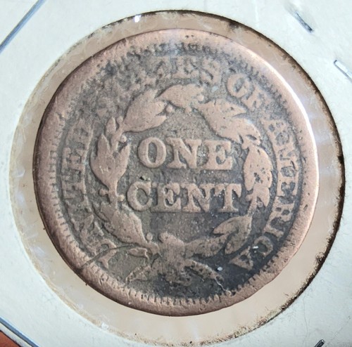 1846 DATED BRAIDED HAIR LARGE CENT (1 c.)U.S.COIN ABOUT GOOD CIRCULATEDCONDITION - Picture 2 of 5