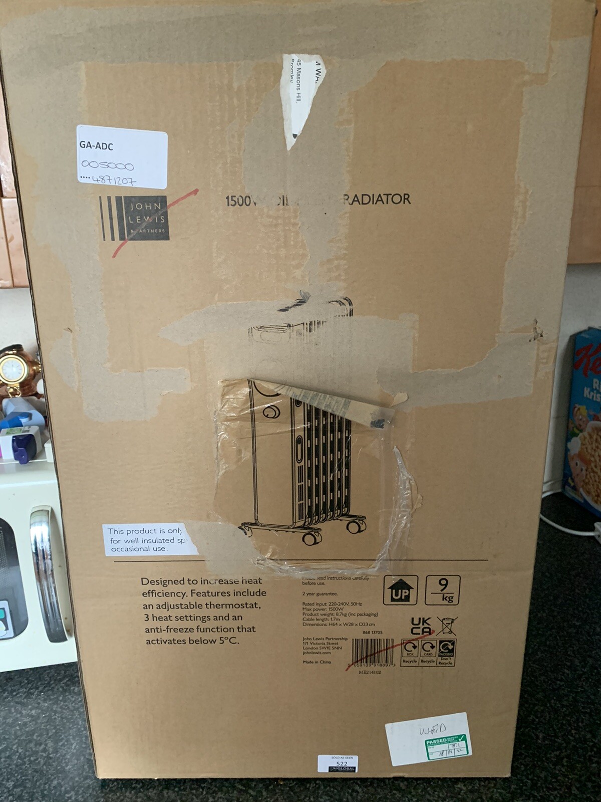 John Lewis Oil filled Radiator Digital 1500W -- Brand New In Box -- (JL362)  | eBay