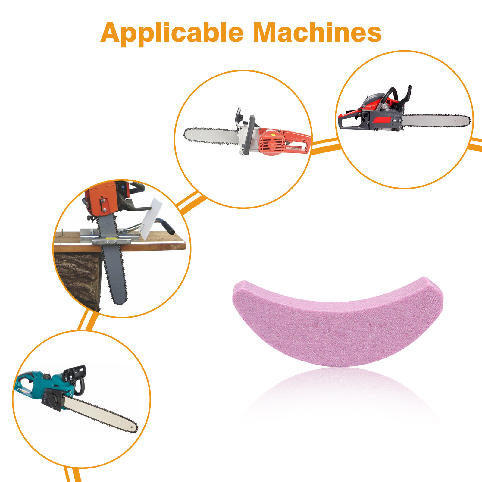 6pcs Fast Sharpening Stone Chainsaw Teeth Sharpener Chain Saw Blade Bar ...