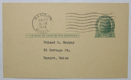 Bangor Tire Co. Bangor, ME. Tarjeta postal Light a Match on its track 1939 1c UX27. - Imagen 2 de 2