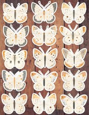 Gray and Orange Butterfly Die Cut Stickers Set Scrapbooking Laptop Waterbottle