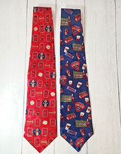 Coca-Cola Brand Set of Two Men's Ties New without tags One Red One Dark Blue