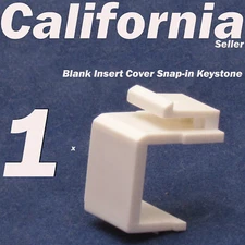 1 Keystone Blank Insert Cover Snap-in Wall Face Plate Hole Jack RJ45 CAT3 White 