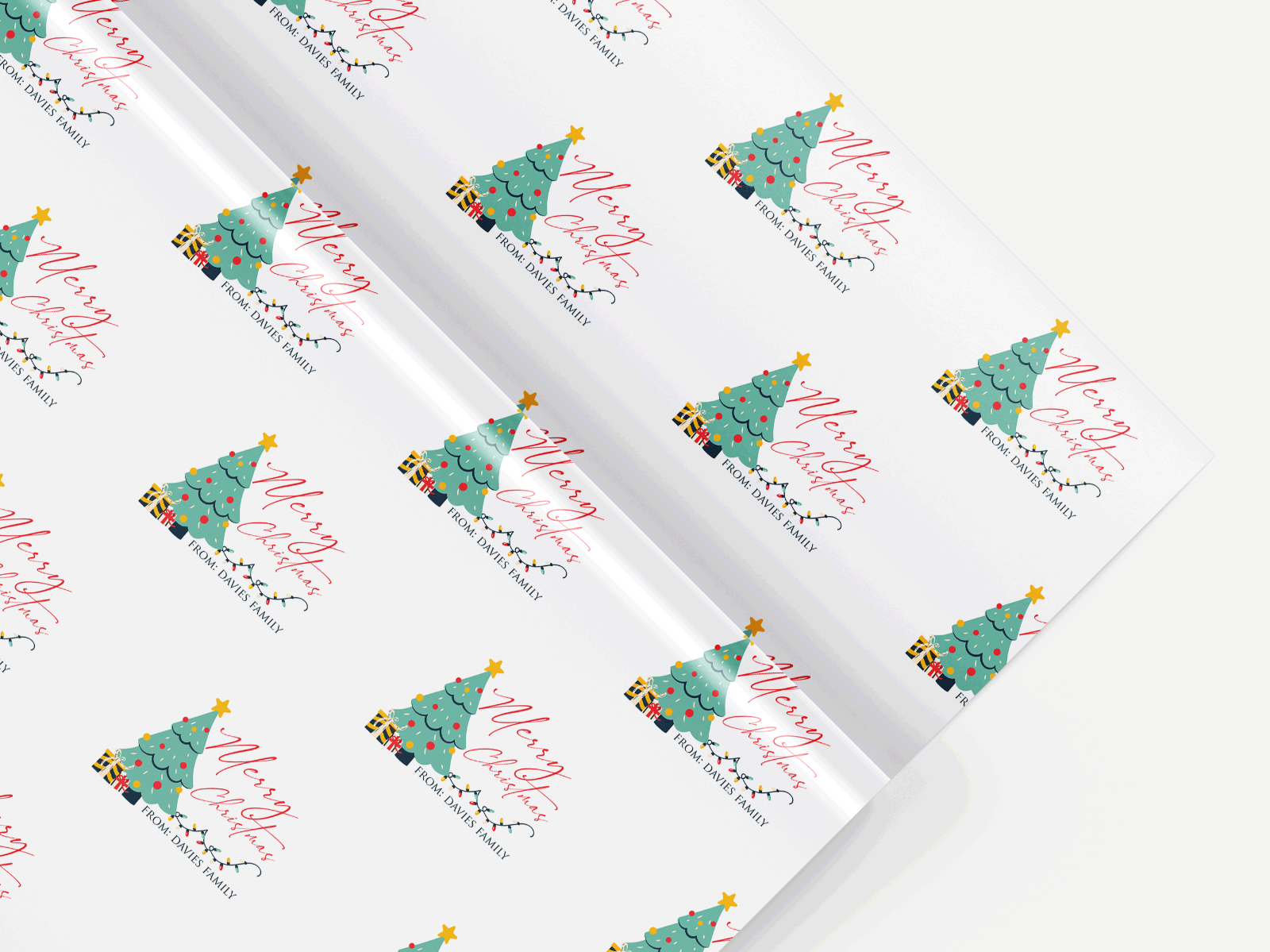 Personalised Christmas wrapping paper, gift wrap, any name, any wording