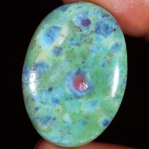 54.85 Cts 100% Natural Ruby Fuchsite Oval Cabochon Gemstone 25x35x6 mm GT412 - Photo 1/6