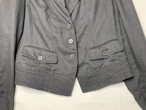Kapalua Womens Linen Jacket Waist Length Long Sleeve Brown Button Front Size 14 - Picture 2 of 11