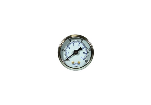 Dry Center Back Mount Pressure Gauge with 1.5" Dial, 0-200 PSI, 1/8" Male NPT - Picture 2 of 8