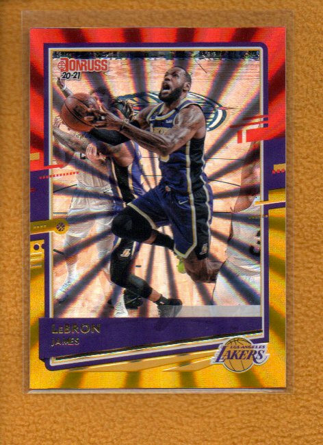 LeBron James 2020-21 Donruss Basketball Tmall Asia Red & Gold Laser #12